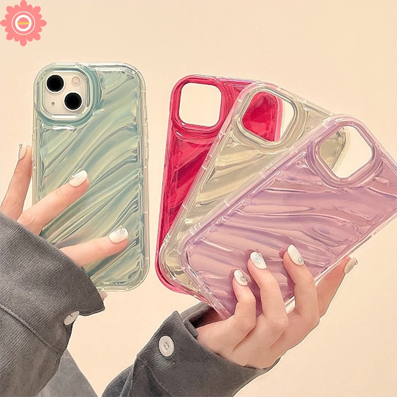 Casing Ponsel Kartu Laser Mewah Simple Mempesona Kompatibel Untuk IPhone 7Plus XR 11 14 13 12 Pro MAX 6 6S 7 8 Plus X XS MAX SE 2020 Kreatif Pola Korgasi Stereo 3D Soft Cover