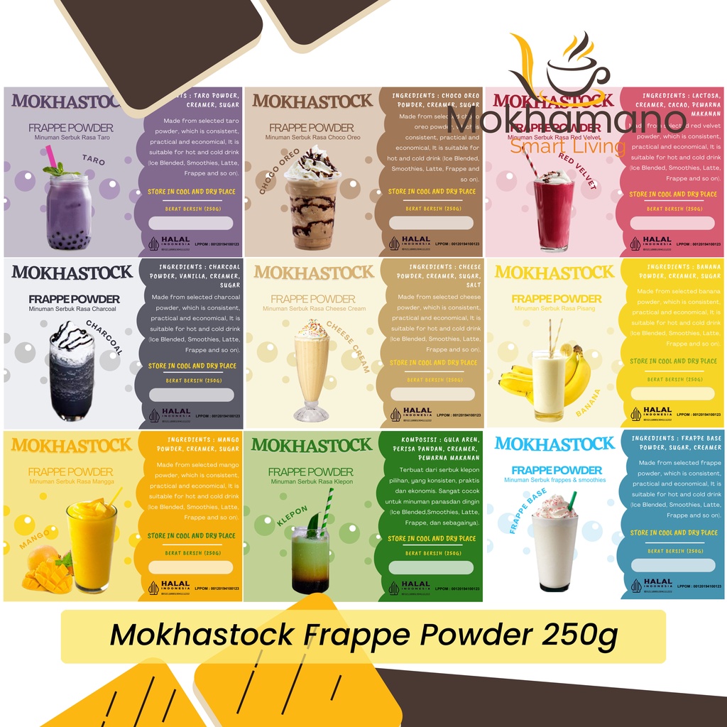 

Mokhastock Bubuk Minuman Rasa Serbuk Boba Instant Frappe Powder 250g