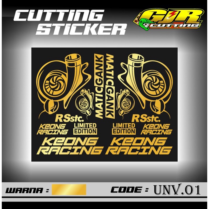 Cutting Sticker Striping Motor Scoopy 2010-2021 KEONG RACING UNV 01 - GOLD