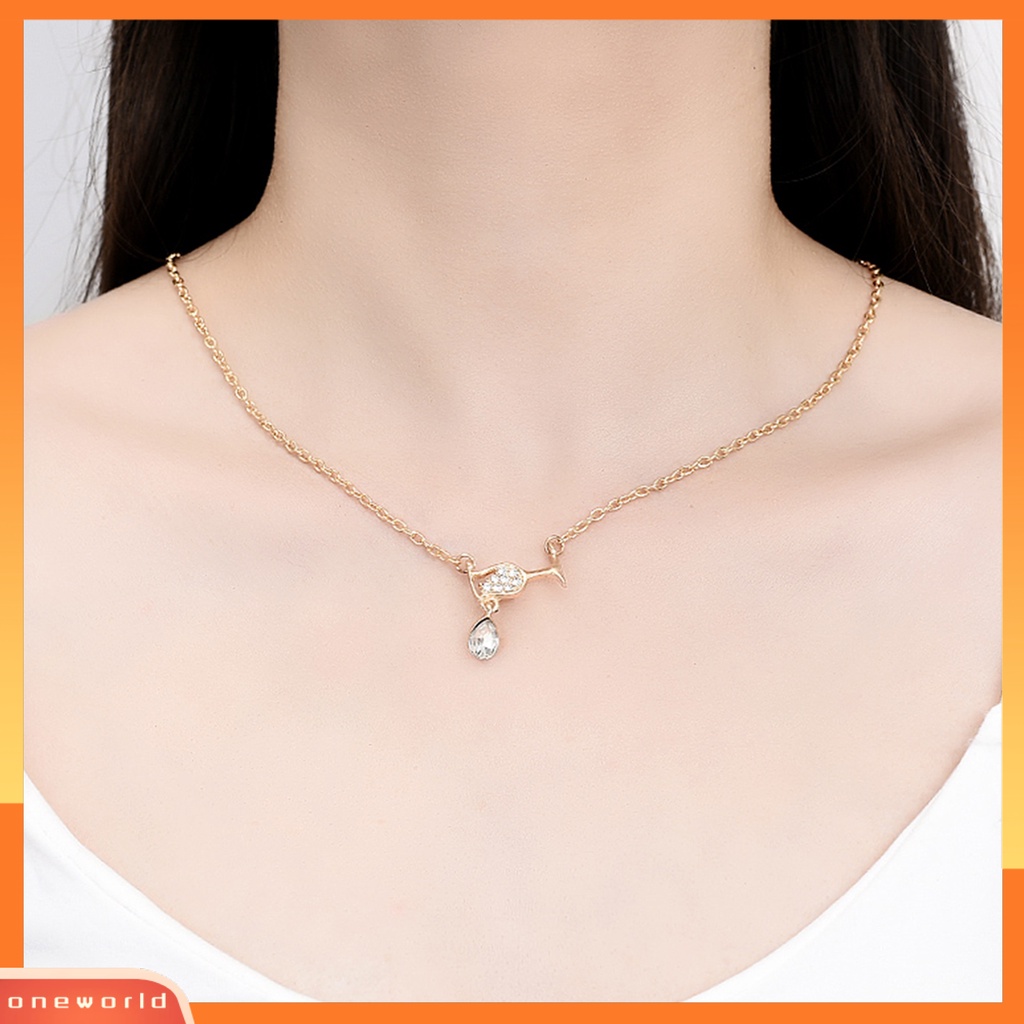 [ONE] Wanita Kalung Shiny Indah Elegan Menawan Mata-catching Alloy Gelas Anggur Berlian Imitasi Liontin Kalung Perlengkapan Pesta