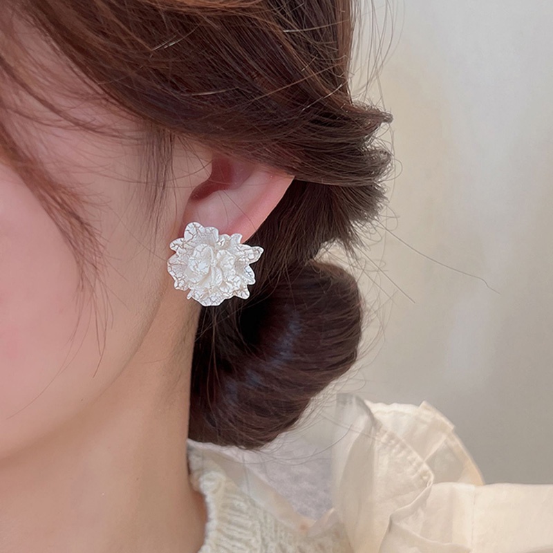 Gaya Mori Es Retak Bunga Gaya Baru Trendi Niche Temperamen Anting Fashion Elegan