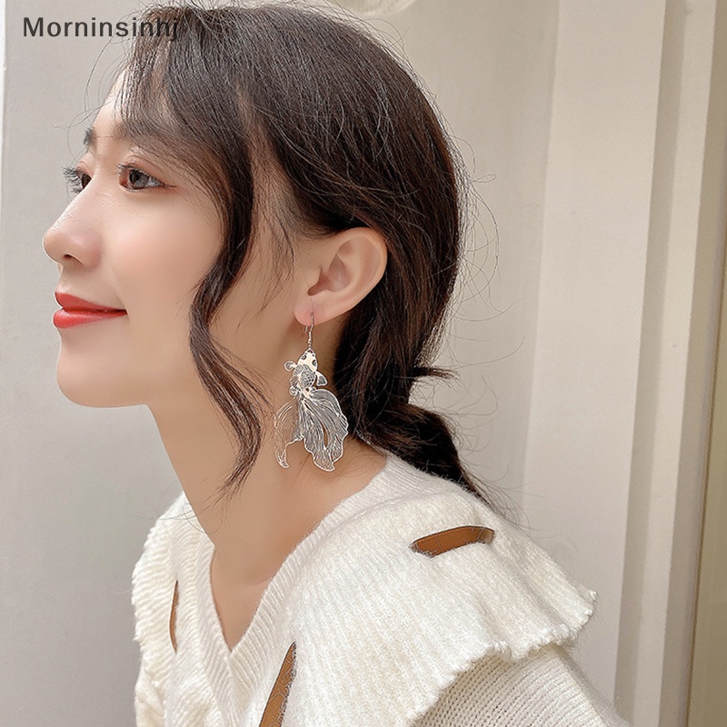 Mornin Fashion Anting Koi Liontin Berongga Ikan Mas Drop Earring Untuk Wanita Hadiah Perhiasan id