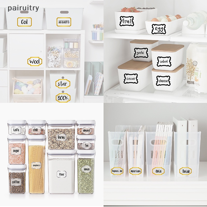 Prt Label Penyimpanan Toples Bumbu Hitam Tahan Air Dan Minyak Stiker Perlengkapan Dapur Label Toples Bumbu Anti Geser Sticker Label PRT