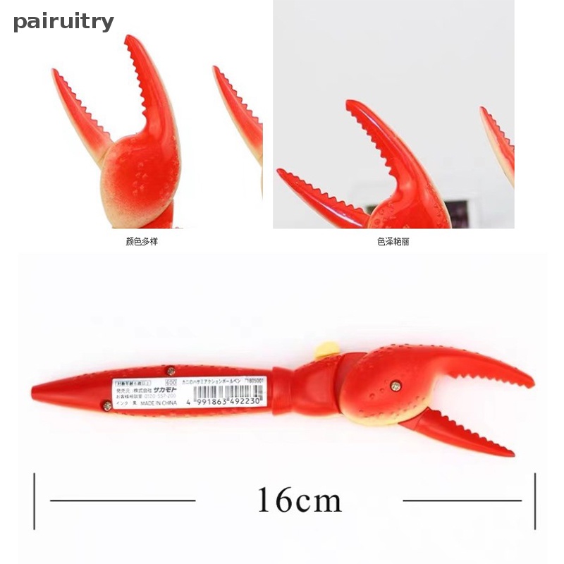 Prt 1PCS Fun Lobster Paw Ballpoint Pen Kepribadian Kepiting Klip Tang Pulpen Lucu Kreatif Alat Tulis Korea Perlengkapan Kantor Sekolah PRT