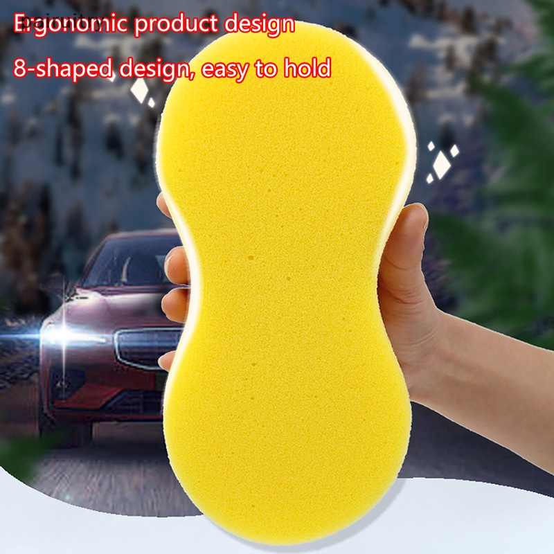Prt 3Pcs Spons Cuci Mobil High-density Sarang Lebah Besar Spons Berbentuk 8 PRT