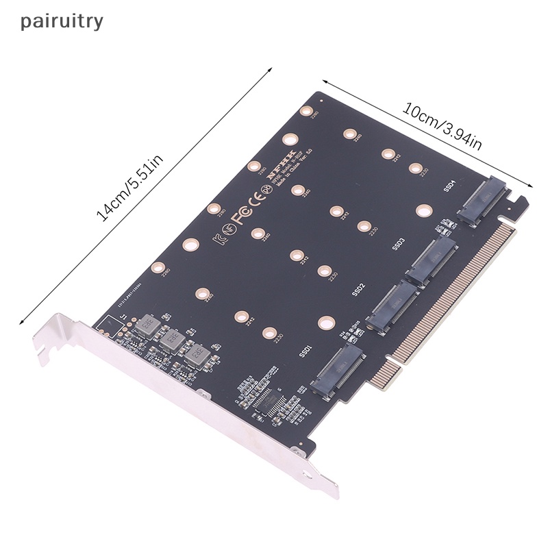 Prt 4port M.2 NVMe SSD to PCIE X16M Kunci Hardisk Converter Reader Kartu Ekspansi PRT