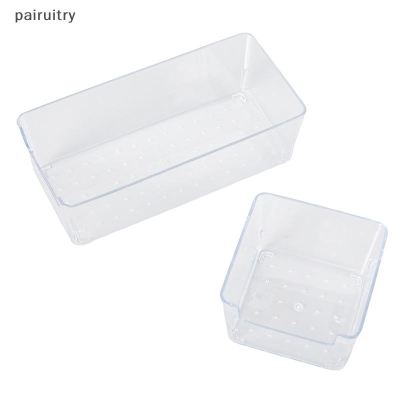 Prt Acrylic Storage Box Transparan Desktop Organizer Kapasitas Besar Stiker Box Subpaket Tempat Kotak Penyimpanan Alat Tulis Desktop PRT