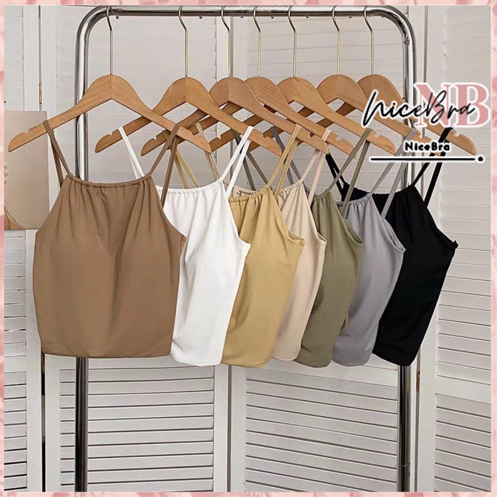 Nicebra Tanktop Bra Basic Wanita Tali Spaghetti Premium Import 1137