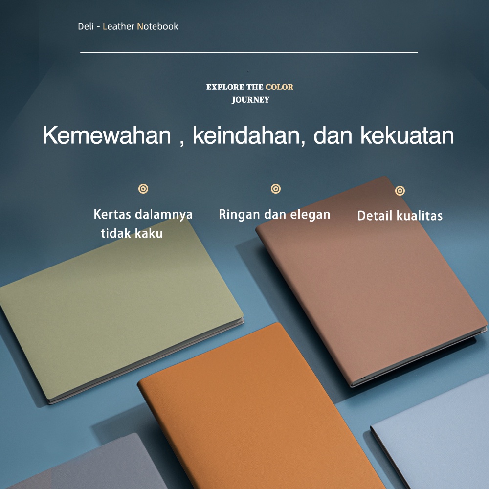 ELFYDO DELI011 Notebook / Buku Catatan Ukuran 25K 80 Lembar Kertas 80g Cover Waterproof