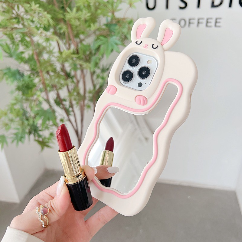 Stereoscopic Cartoon Rabbit Bunny Silicone Soft Case for IPhone 6S 7 8 Plus X XR Max iPhone 11 12 13 14 Pro Max Cute TPU Phone CASE Cute Pretty Girl's Fashion