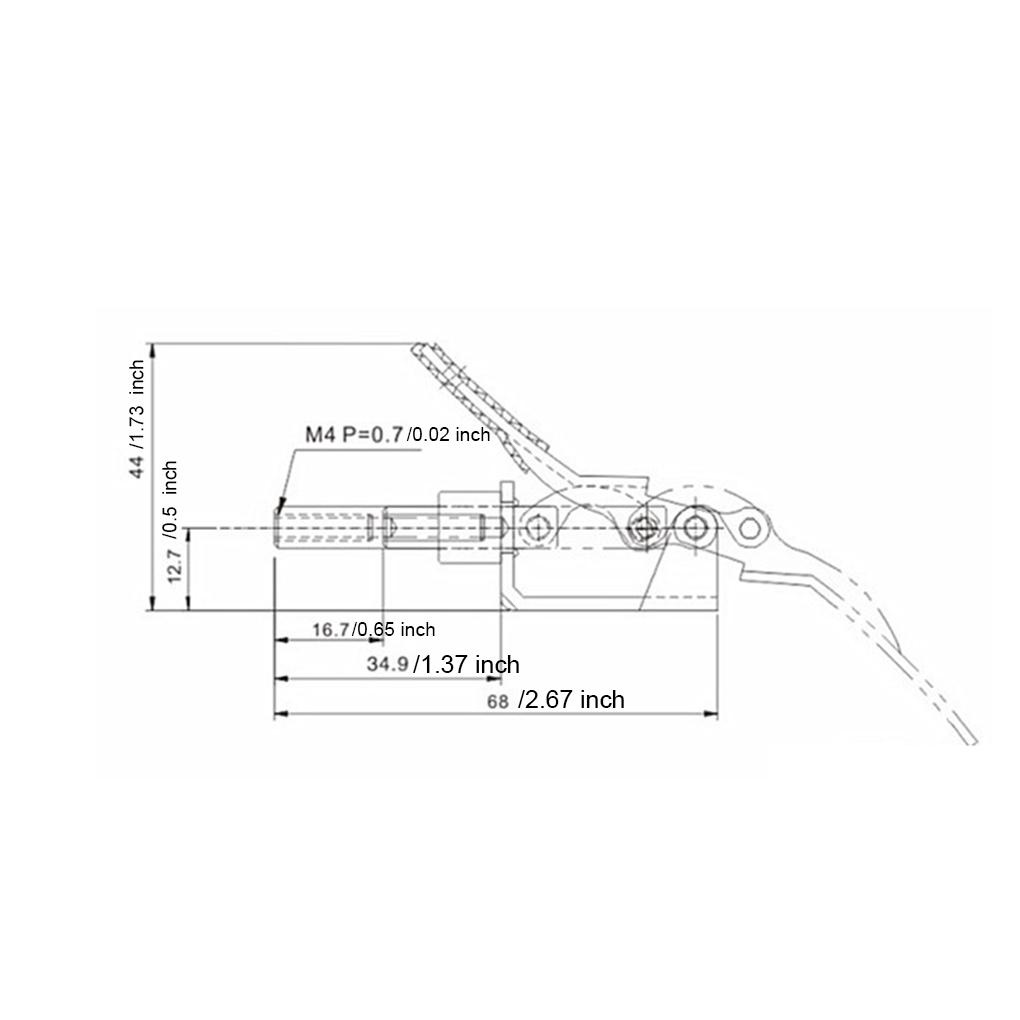 4x Klem Toggle Vertikal Set Tipe Push-pull Hand Tool Covered Handle Horizontal Clamp Untuk Perlengkapan Perkakas Klip