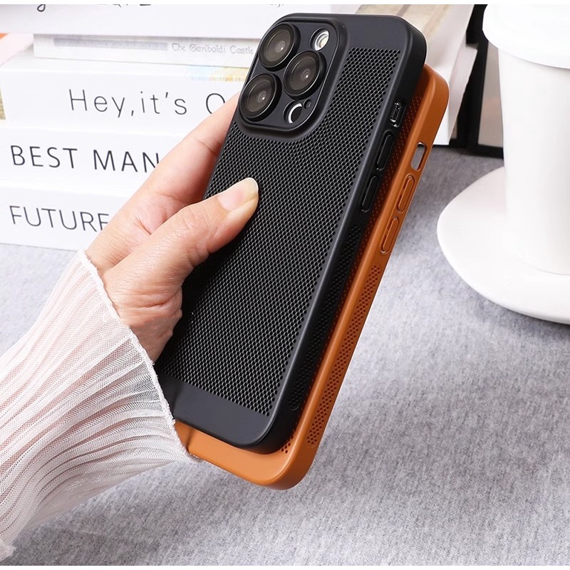 New light and thin mesh breathable iPhone case, suitable for iPhone 11 12 13 14 Pro Max 7 8 XR X XS Max), with camera protection color frosted iPhone 14Plus casing