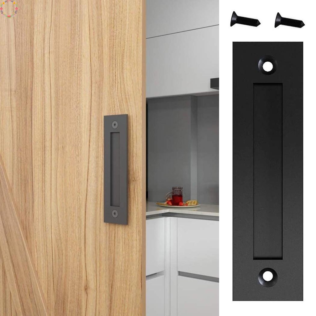 Handle Pintu Gudang Flush Hitam 83 /5 ''Gepeng Dengan Konstruksi Bahan Baja Kokoh Dan Desain Ramping