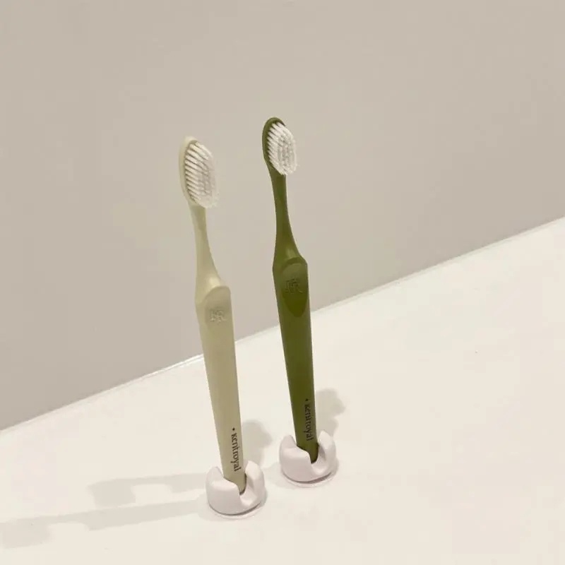 Simple PVC Toothbrush Holder/ Organizer Penyimpanan Sikat Gigi Yang Dipasang Di Dinding/Rak Dengan Cangkir Hisap Sederhana Aksesori Kamar Mandi