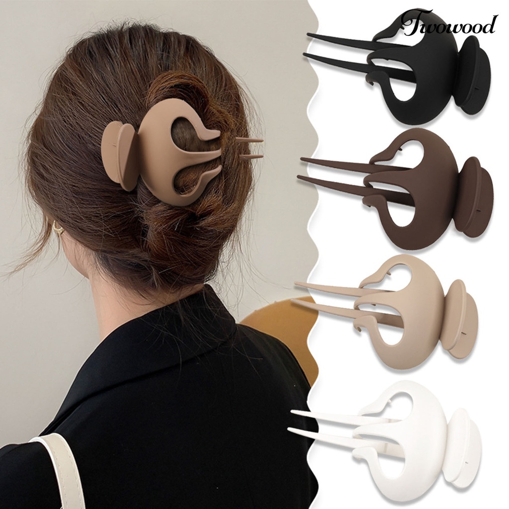 Twowood Penjepit Rambut Warna Solid Gaya Simple Ultralight Tepi Halus Extra Besar Hias Plastik Wanita Hairpin Claw Hairstyle Dekorasi Untuk Wanita