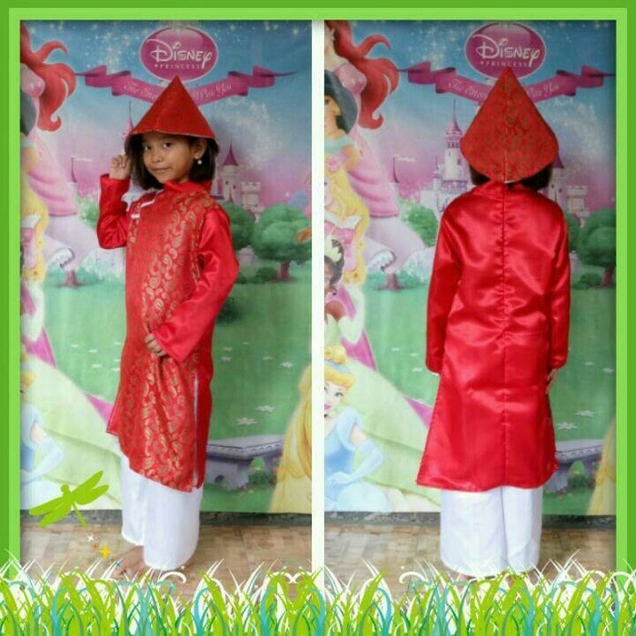 Kostum Baju Tradisional Negara Vietnam Anak Perempuan - 2-3 tahun