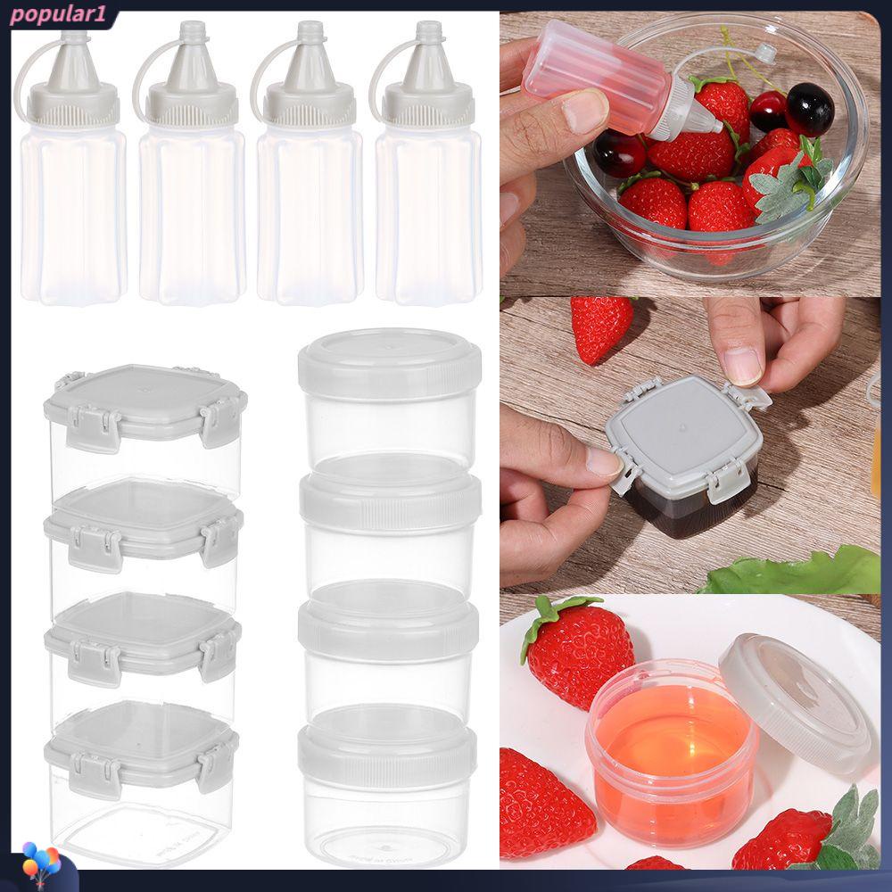 Populer 4PCS /Set Toples Bumbu Mini Alat Dapur Portable Mudah Bersih Kotak Bumbu Bento