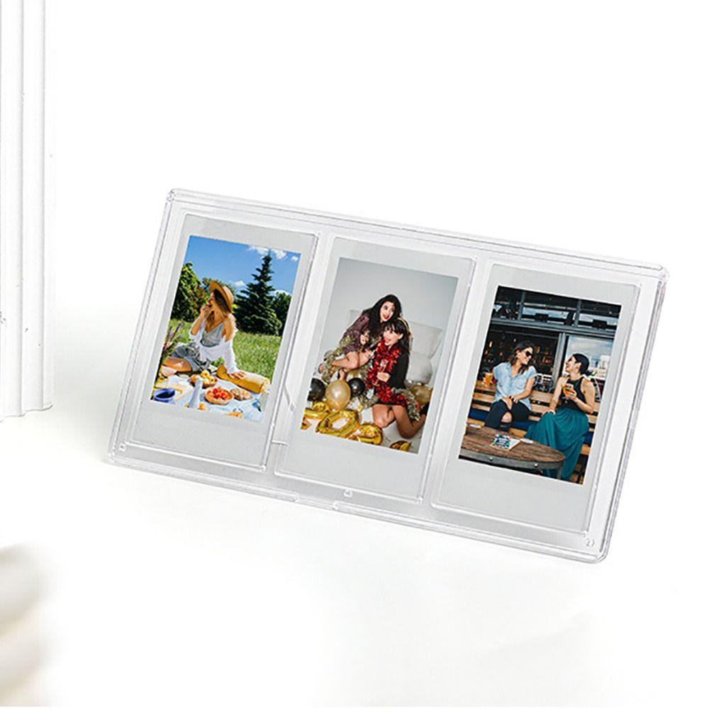 Populer Bingkai Foto 3slot Dekorasi Desktop Gambar Vertikal Holder Meja Foto Untuk Fujifilm Instax mini