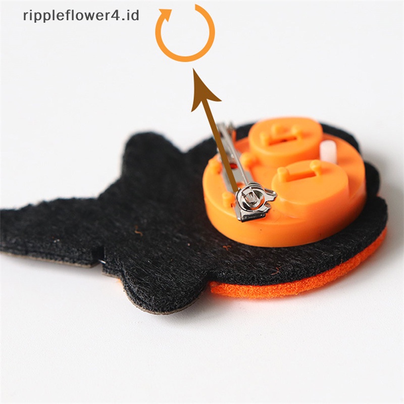 {rippleflower4.id} Halloween Kreatif Lucu Bersinar Pin Labu Hantu Tengkorak Bros Hadiah Anak Dekorasi Pesta Halloween~