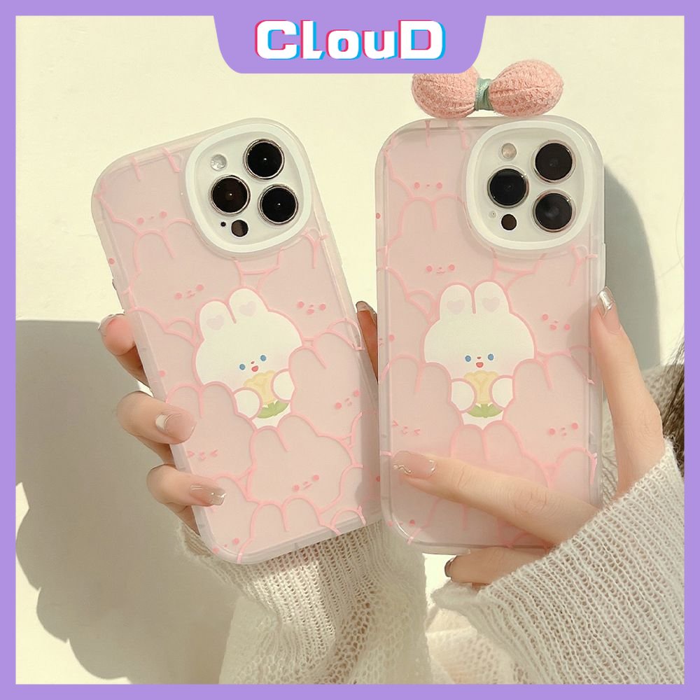 Couple Cover Untuk Realme 9i 65 8 5 10 5i 7i 8i 6s 8Pro C25s C30 C11 C12 C20 C31 C25Y C55 C21Y C17 C35 C15 C21 C17 C20A GT C3 C26 Kelinci Lucu Tulip Kartun 3D Ikatan Simpul Case