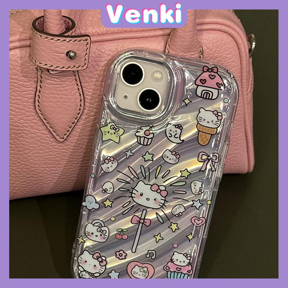 VENKI - Untuk iPhone 11 iPhone Case Laser Reflektif Bening Phone Case TPU Lembut Shockproof Airbag Ponsel Case Lucu Kompatibel dengan iPhone 14 13 Pro max 12 Pro Max XR XR 7 8Plus