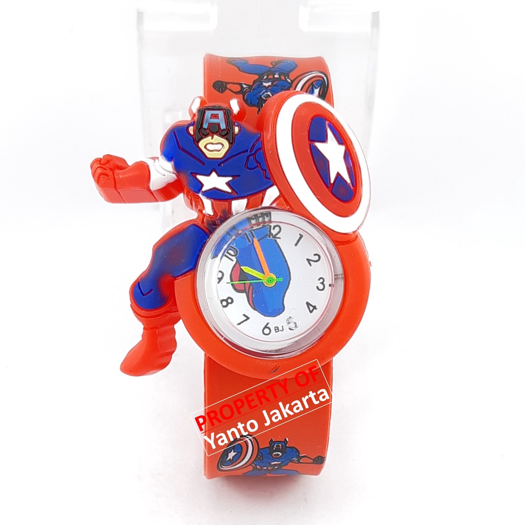 JAM TANGAN ANAK LAKI LAKI CAPTAIN AMERICA 3-12 TAHUN