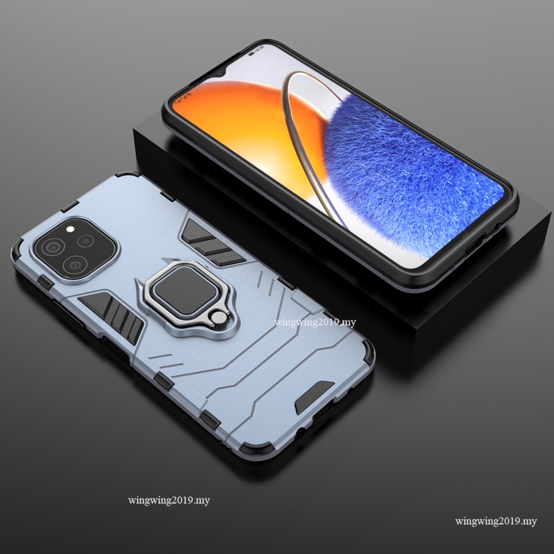 Shockproof Armor Case Untuk Huawei Nova Y61 Stand Holder Magnetic Phone Cover Pelindung Untuk Huawei Nova Y61 Tritone