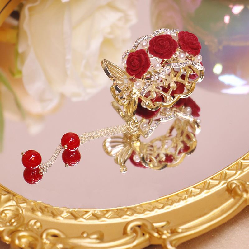 NEW Jepit Rambut Korea Jedai Mawar Rumbai Fashion Wanita Elegan High Quality Impor