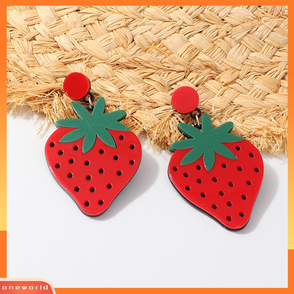 [WOD] Lucu Semangka Lemon Strawberry Fruit Series Menjuntai Wanita Ear Studs Earrings