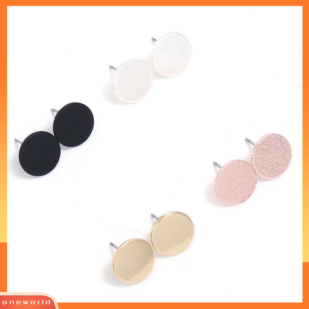 [WOD] Fashion Bulat Wanita Ear Studs Earrings Set Pesta Perhiasan Hadiah Pesona Cocktail