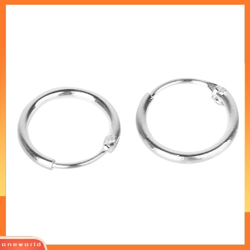 [WOD] 1pasang Unisex Perak Disepuh Anting Lingkaran Hoop Rings Bibir Hidung Telinga Studs Piercing