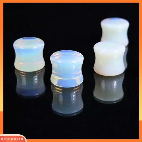 [WOD] 1pc 5-18mm Opalite Double Flared Saddle Gauges Ear Plug Tindik Tandu Keren