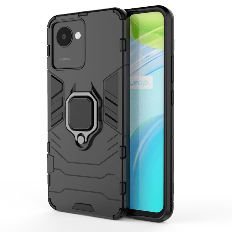 Shockproof Armor Case Untuk Realme C30 Cases Stand Holder Mobil Magnetik Ponsel Penutup Belakang Untuk OPPO Realme C30 Fundas