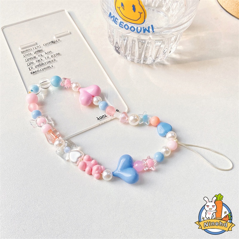 Kreatif Gantung Rantai Ponsel Case Rantai Gantung Cincin Ins Manik-Manik DIY Gelang Mutiara Pergelangan Tangan Tali Anti-Hilang Lanyard Liontin Aksesoris Telepon