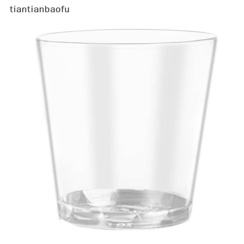 [tiantianbaofu] 50 Pcs Mini Plastik Bening Sekali Pakai Gelas Tembak Pesta Jelly Cup Plastic Cup Boutique