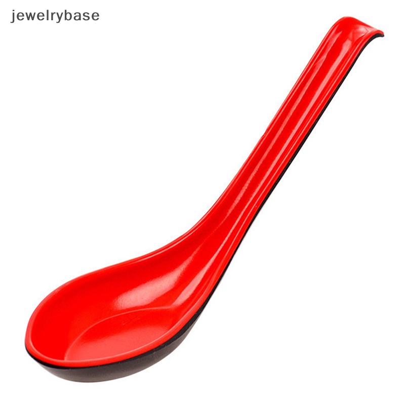 [jewelrybase] 3pcs Atau 5pcs /set Sendok Sup Plastik Merah Dan Hitam Peralatan Dapur Alat Sendok Butik