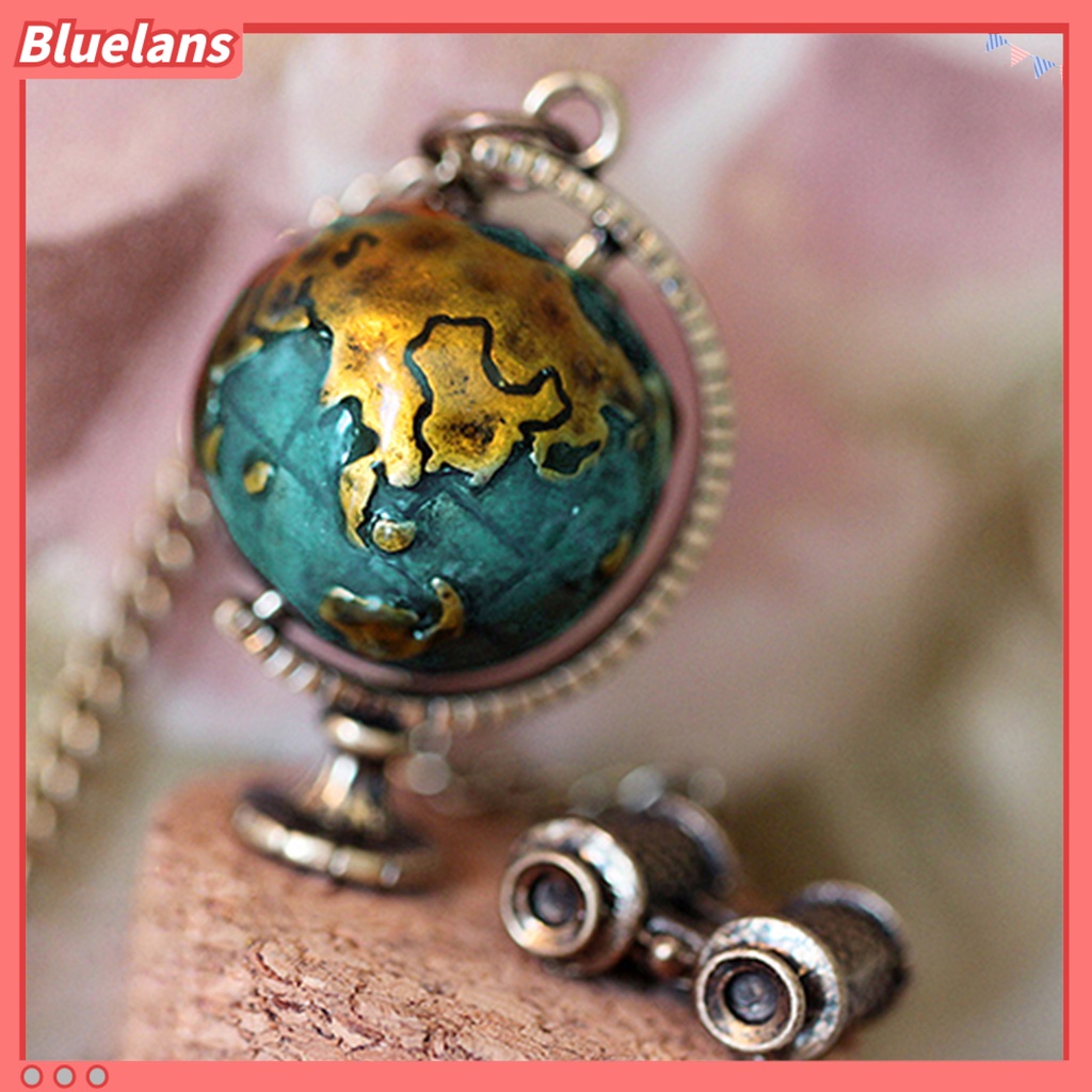 [BLS] Rantai Sweater Kalung Teropong Globe Vintage Creative Alloy Rotatable Untuk Wanita