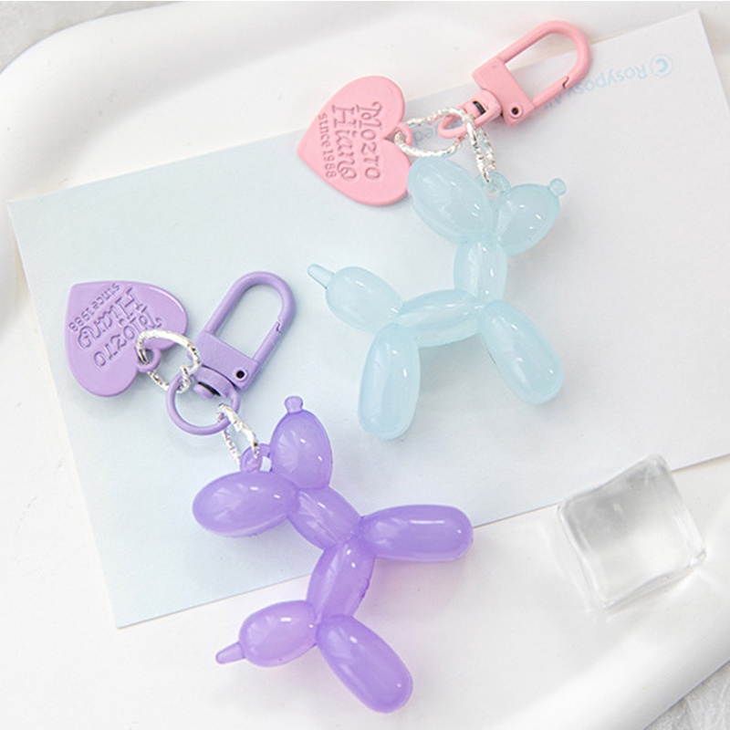 [HOT Sale] Lucu Pria Wanita Gantungan Kunci Aksesoris Populer Gantungan Kunci Dekorasi Liontin Jelly Balon Anjing Kreatif Punk Key Ring Untuk Mobil Keyring, Tas Gantungan Kunci