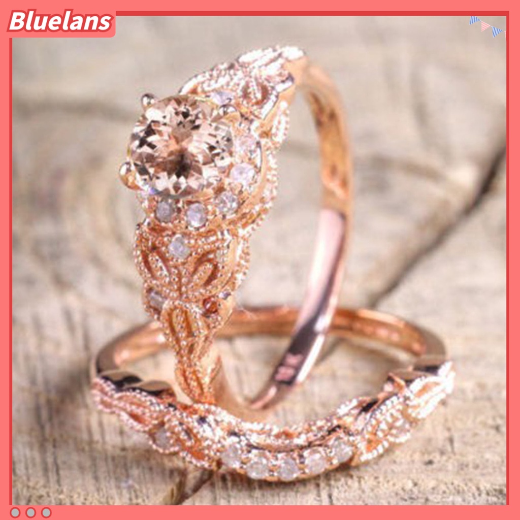 [BLS] 1set Cincin Lady Hias Berlian Imitasi Vintage Alloy Bulat Wanita Circlet Untuk Lamaran