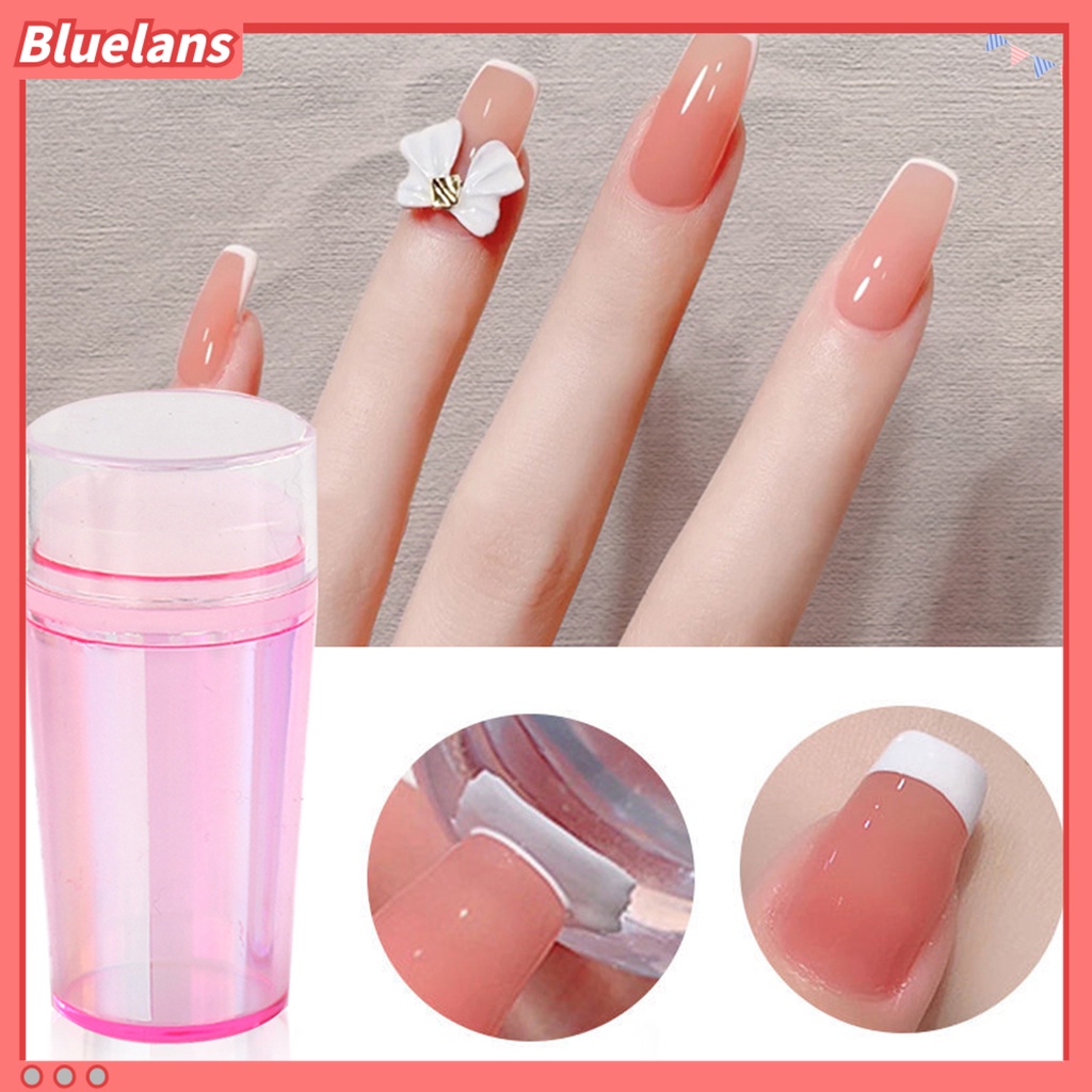 [BLM] 1set Stempel Kuku Reusable Non Cacat Bagus Daktilitas Bulat Silicone Stamper Kuku Transparan Alat Seni Untuk Manicure