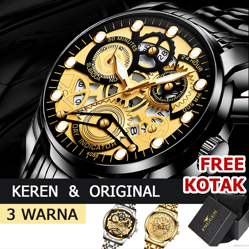 PROMO!!! Jam Tangan Pria Anti Air ORIGINAL FNGEEN VAVAVOOM 4088 Luxury Casual Quartz Anti Air