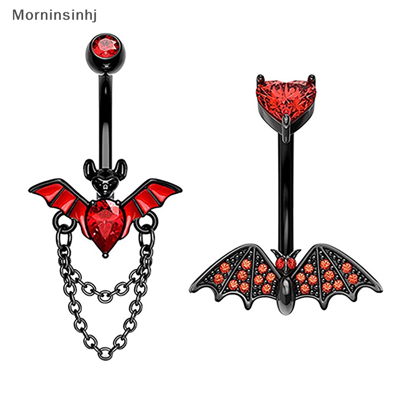 Mornin Gothic Ular Pusar Perhiasan Berlapis Hitam Spider Belly Button Cincin Kristal Zirkon Merah Liontin Belly Rings Untuk Hadiah Gadis id