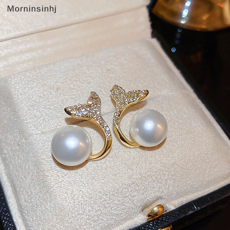 Mornin Anting Mutiara Fishtail Temperamen Korea Anting Simple Elegan Untuk Wanita Ear Studs id