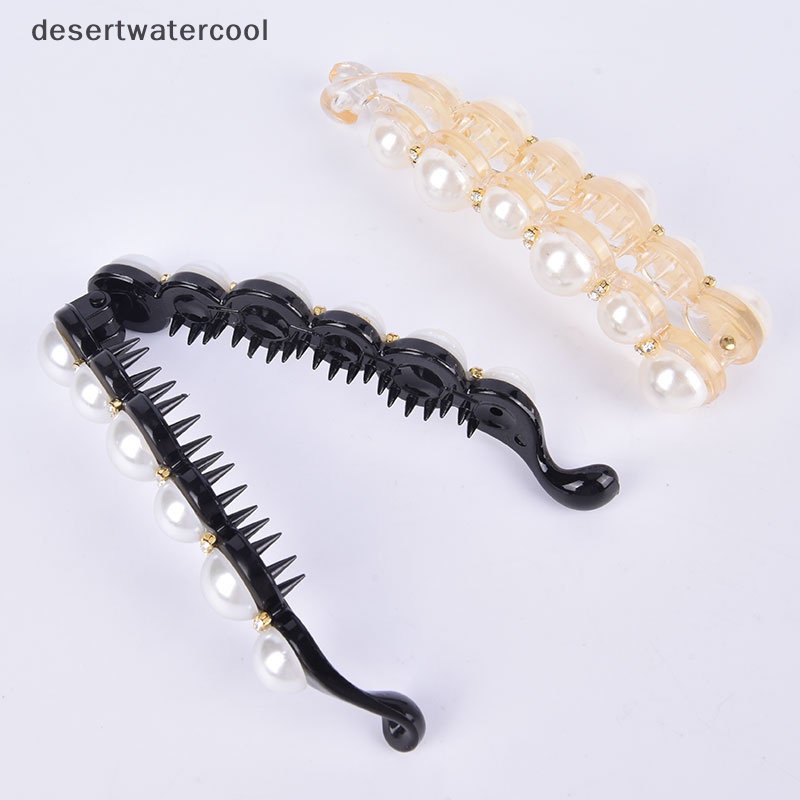 Deid 1Pc Mutiara Jepit Rambut Hair Clip Perhiasan Pisang Klip Hiasan Kepala Ponytail Jepit Martijn