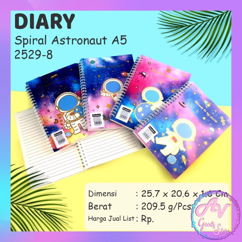 

Notebook Spiral A5 Astronout 2529-8 / Diary Spiral Ring A5 Fancy 80lbr