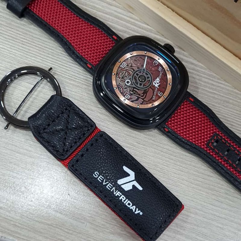 HAPPYFASHION  Jam Tangan Sevenfriday-SF T3/05 Red Tiger NFC Aktif Automatic GARANSI TOKO
