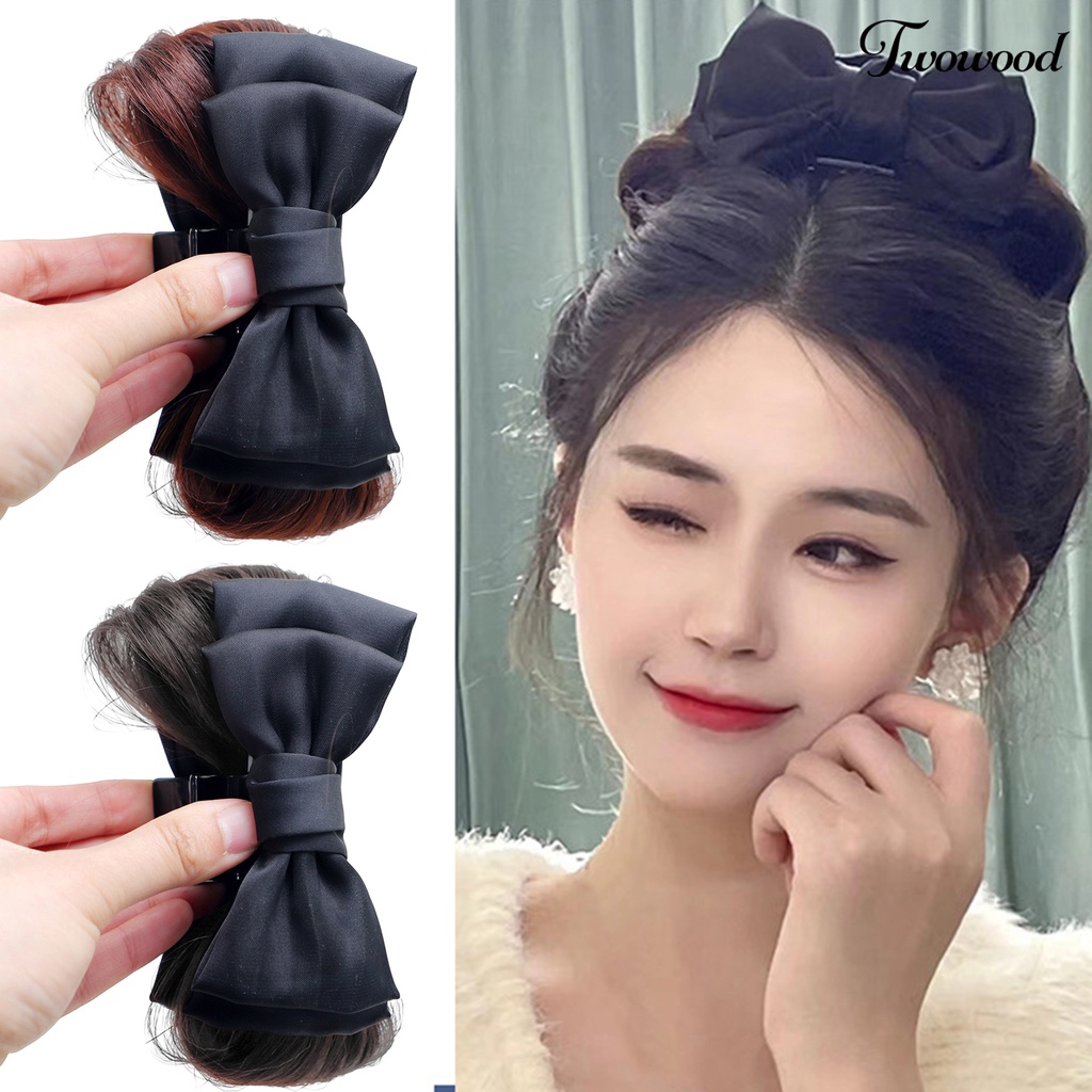 Twowood Bow Claw Clip Non-Slip Padat Musim Semi Ketat Meningkatkan Volume Rambut Tidak Jatuh Putri Alami Ikatan Simpul Simulasi Rambut Ambil Klip Styling Aksesoris