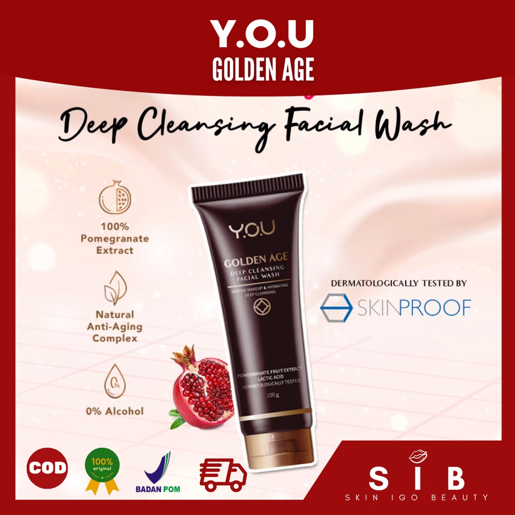 You Golden Age Deep Cleansing Facial Wash / Pembersih Wajah 100g PENCUCI MUKA Anti Penuaan