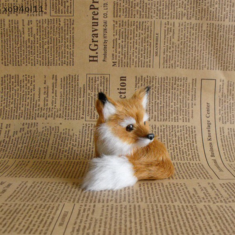 Xo Mini Squatg Fox Model Lucu Simulasi Rubah Dekorasi Rumah Hadiah Ulang Tahun Pernikahan Boneka Kerajinan Mewah Model Hewan Figurine OL