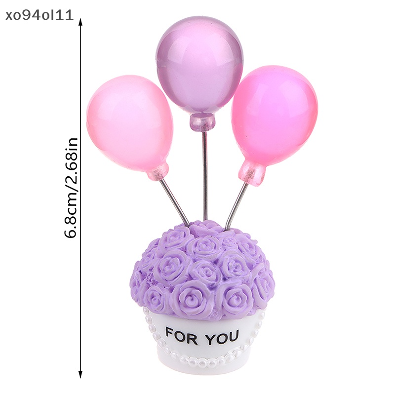 Xo 1Pc Resin Balon Meja Ornamen Mobil Rumah Boneka Miniatur Warna Rose Balloon Valene's Day Decor Dekorasi Dashboard Mobil OL